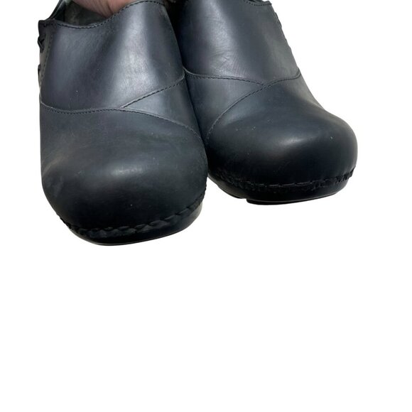 DANSKO Stacie Black Oiled Leather Clogs Slip On Work Shoes Size 39 US 8.5-9 - Picture 5 of 9